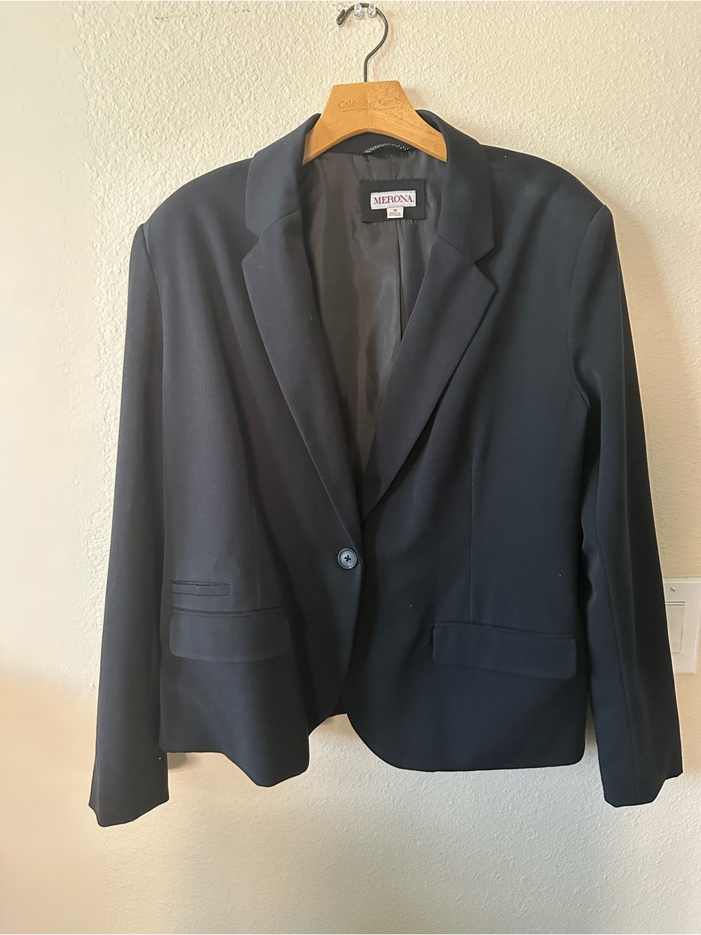 Merona Black Women’s Single-Button Tailored Blazer size 18/ NWOT 1455